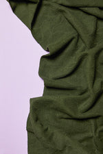 ORGANIC LEAF JACQUARD KNIT • Green Khaki • Remnant 84cm