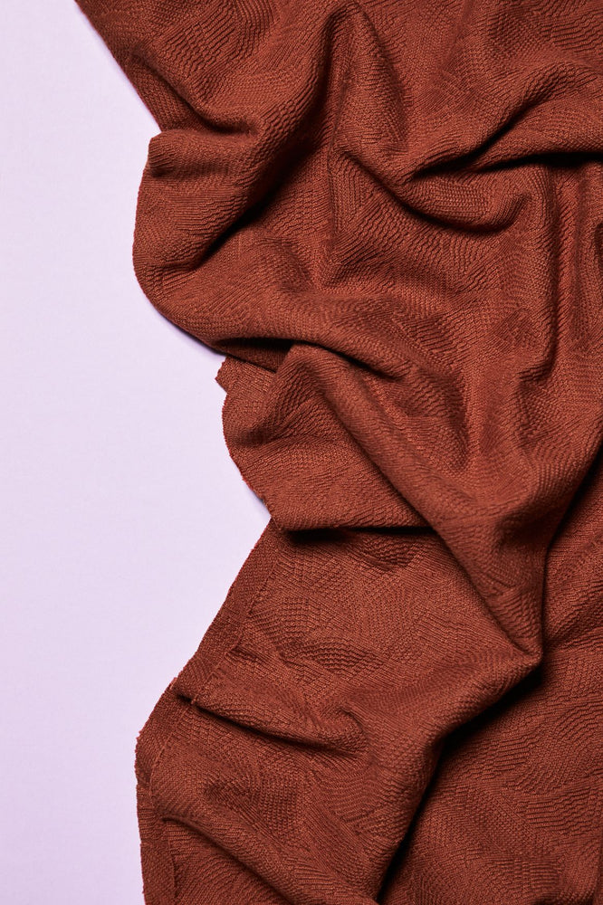 ORGANIC LEAF JACQUARD KNIT • Sienna • Remnant bundle 12cm + 50cm