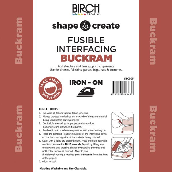 BUCKRAM FUSIBLE INTERFACING • Firm • White $15.00/metre