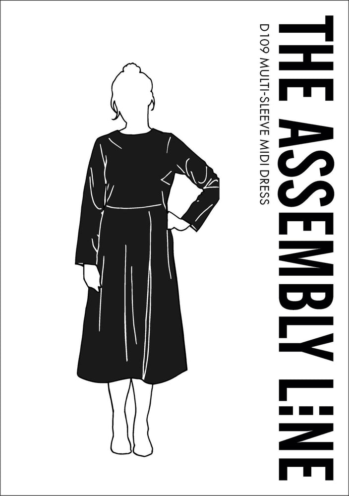 THE ASSEMBLY LINE PATTERNS MULTI SLEEVE MIDI DRESS PATTERN SCISSORS FROCK Pattern Scissors Frock THE ASSEMBLY LINE PATTERNS MULTI SLEEVE MIDI DRESS PATTERN SCISSORS FROCK Pattern Scissors Frock