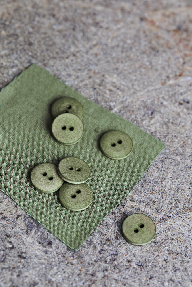 CURB COTTON BUTTON • Olive Green • 11mm or 18mm