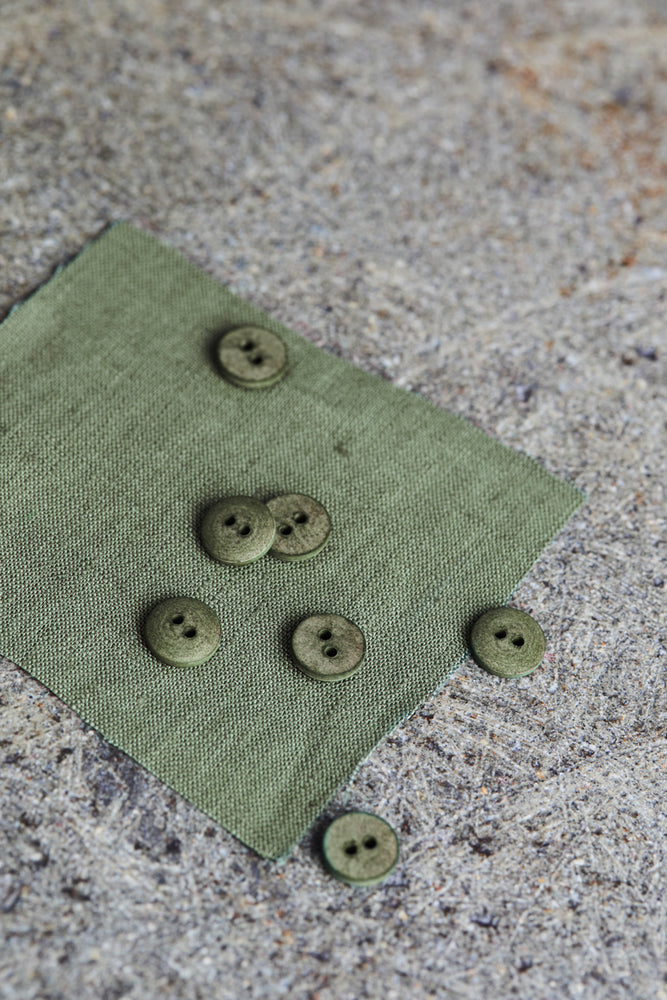 CURB COTTON BUTTON • Olive Green • 11mm or 18mm