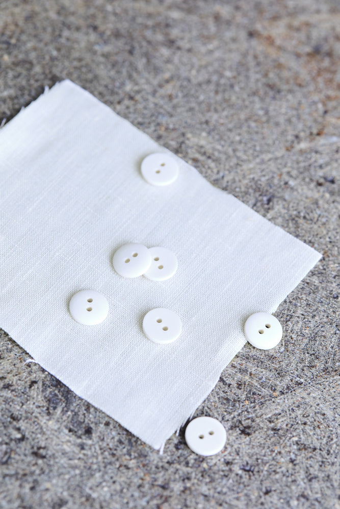 CURB COTTON BUTTON • Creamy White • 11mm or 18mm