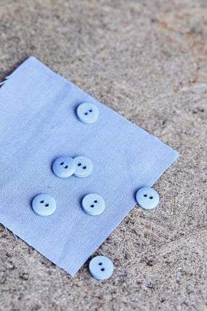 CURB COTTON BUTTON •  Faded Blue • 11mm or 18mm