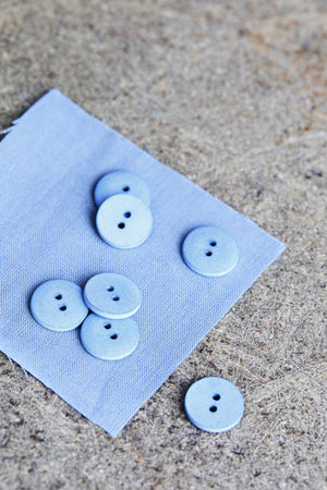 CURB COTTON BUTTON •  Faded Blue • 11mm or 18mm