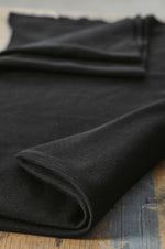 ORGANIC COTTON & WOOL BLEND KNIT •  OTTOMAN • Black • Remnant 115cm