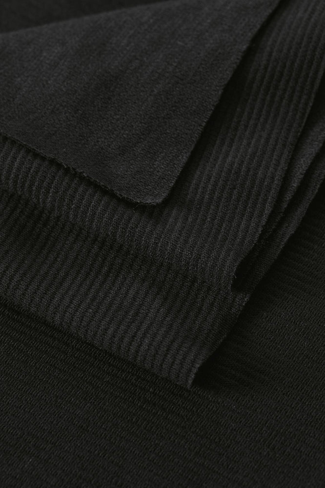 ORGANIC COTTON & WOOL BLEND KNIT •  OTTOMAN • Black • Remnant 115cm