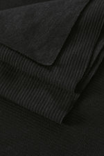 ORGANIC COTTON & WOOL BLEND KNIT •  OTTOMAN • Black • Remnant 115cm