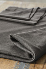 ORGANIC COTTON & WOOL BLEND KNIT • OTTOMAN • Calm Grey • Remnant 135cm