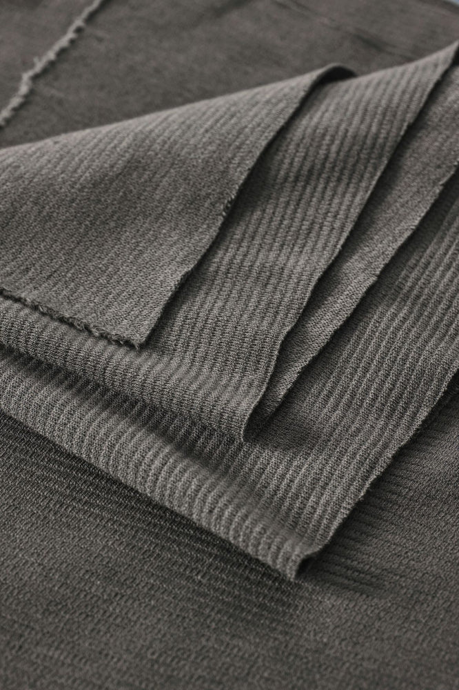 ORGANIC COTTON & WOOL BLEND KNIT • OTTOMAN • Calm Grey • Remnant 135cm