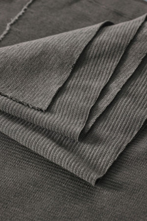 ORGANIC COTTON & WOOL BLEND KNIT • OTTOMAN • Calm Grey • Remnant 135cm